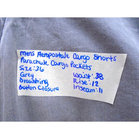 Aeropostale Mens Authentic Paratrooper Pocket Cargo Shorts Size 36 Gray - Picture 6 of 16